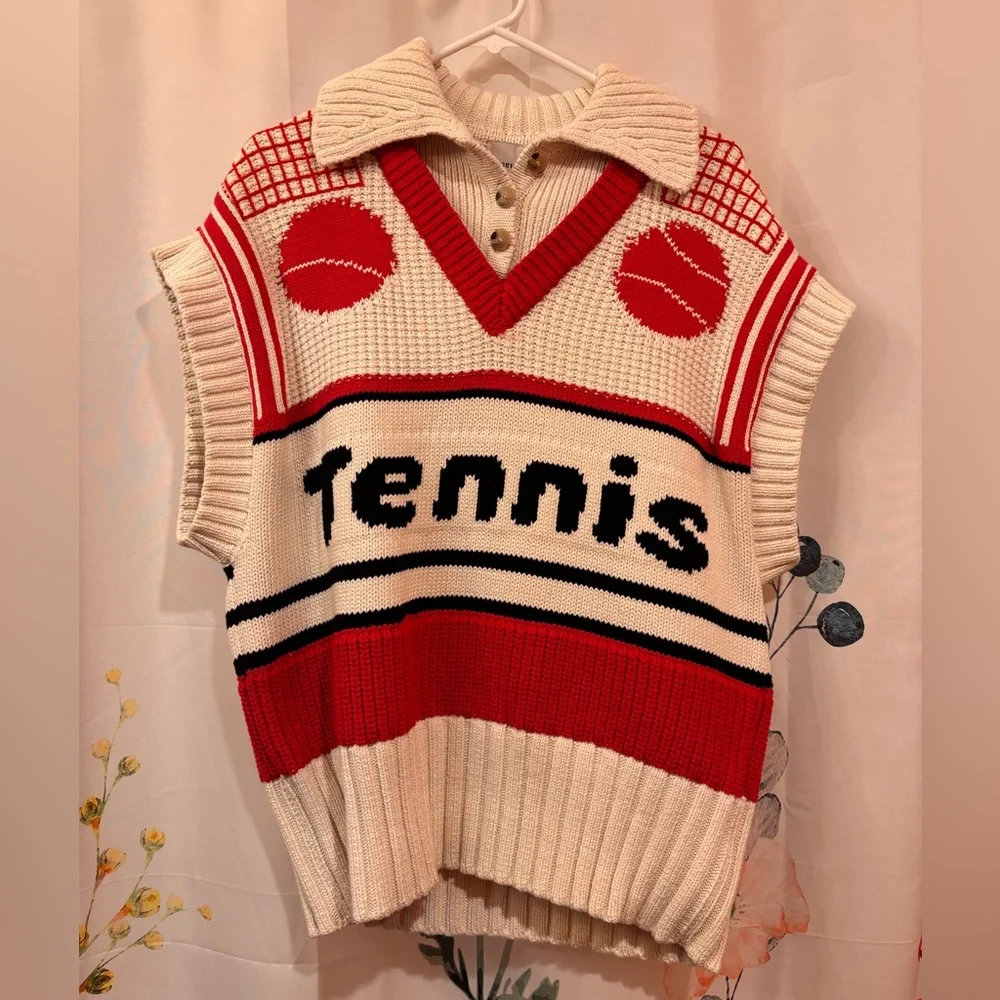 Anthropologie Maeve tennis sweater vest small oversized - Picture 1 of 4